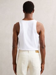 Reiss White Jaden Stretch-Cotton Ribbed Vest - Image 5 of 6