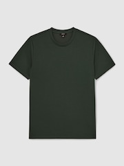Reiss Dark Sage Green Bradley Interlock-Jersey Crew-Neck T-Shirt - Image 2 of 6