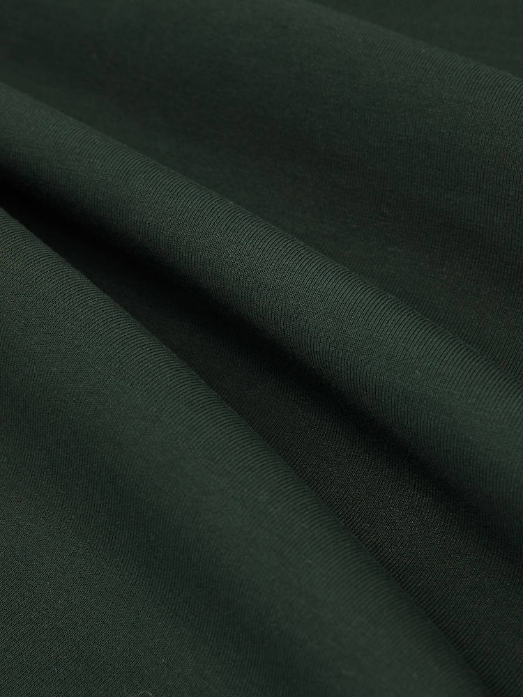 Reiss Dark Sage Green Bradley Interlock-Jersey Crew-Neck T-Shirt - Image 6 of 6