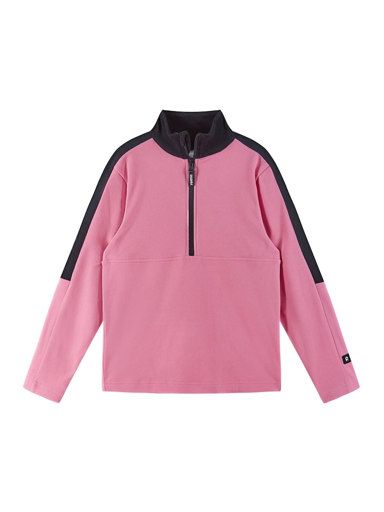 Reima Pink Fleece Colourblock Quarter Zip Sweater Laduille - Image 1 of 6 Reima Pink Fleece Colourblock Quarter Zip Sweater Laduille - Image 1 of 6