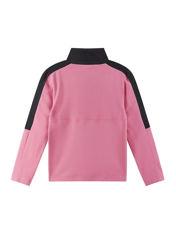 Reima Pink Fleece Colourblock Quarter Zip Sweater Laduille - Image 2 of 6 Reima Pink Fleece Colourblock Quarter Zip Sweater Laduille - Image 2 of 6