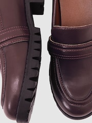 Reiss Burgundy Athena Chunky Lug-Sole Loafers - Image 5 of 5