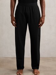 Reiss Black Hugo Cotton Jersey Logo-Waistband Joggers with Stretch - Image 3 of 7