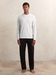 Reiss Soft Grey Exert Stretch-Cotton Loungewear T-Shirt - Image 3 of 5