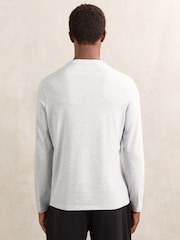 Reiss Soft Grey Exert Stretch-Cotton Loungewear T-Shirt - Image 4 of 5