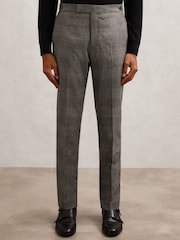 Reiss Jenson Wool Tailored-Fit Check Suit Trousers - Imagen 4 de 7