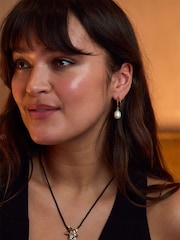 Estella Bartlett Gold Tone Molten Pearl Double Hoop Earrings - Image 2 of 4