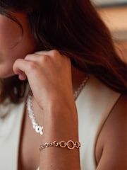Estella Bartlett Silver Tone Graduated Round Link Chain Bracelet - Image 2 of 4