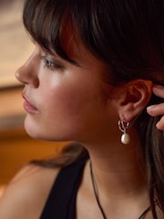 Estella Bartlett Molten Pearl Double Hoop Earrings - Image 2 of 4