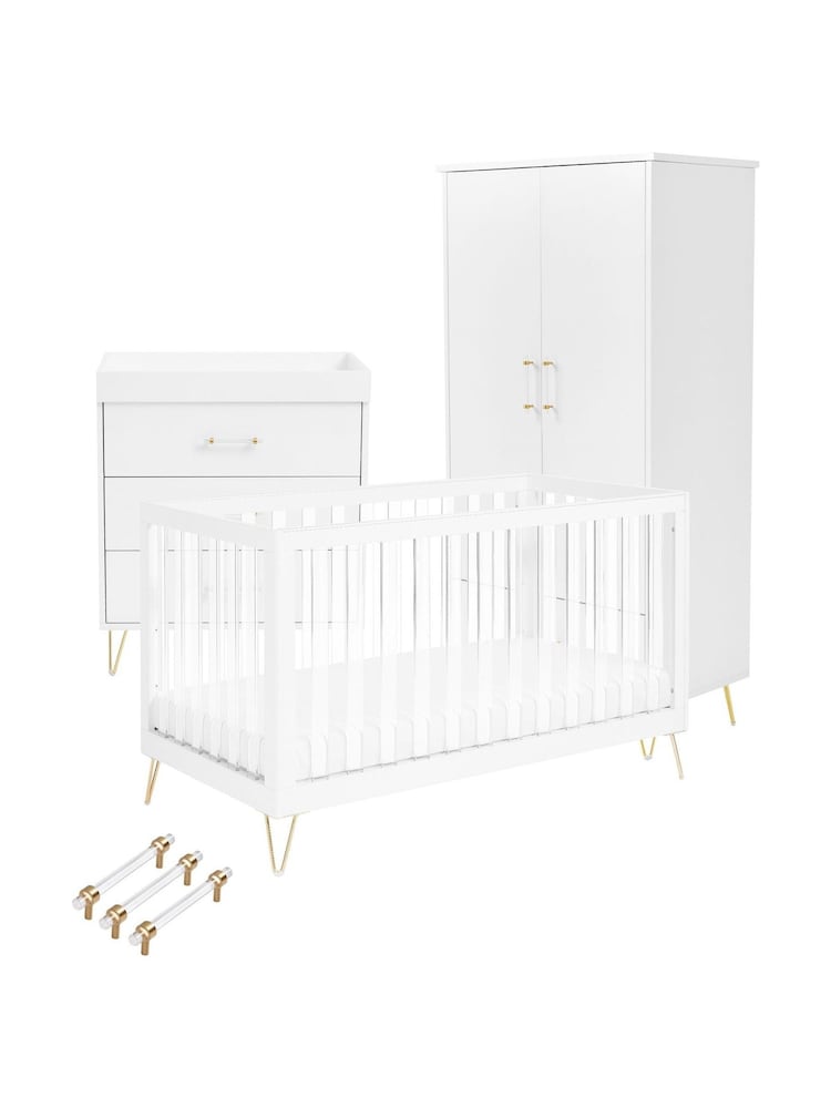 Babymore Acrylic Kimi XL Acrylic 3 Piece Nursery Furniture Set - Image 5 of 5