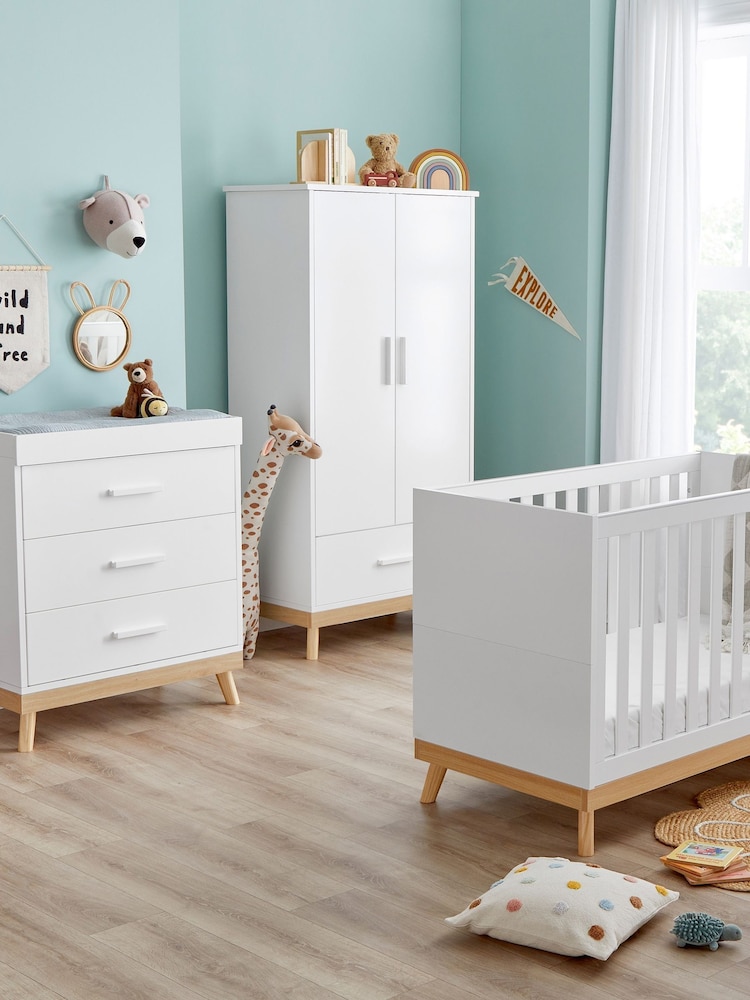 Babymore 3 Piece White Mona Mini Nursery Furniture Set - Image 1 of 6
