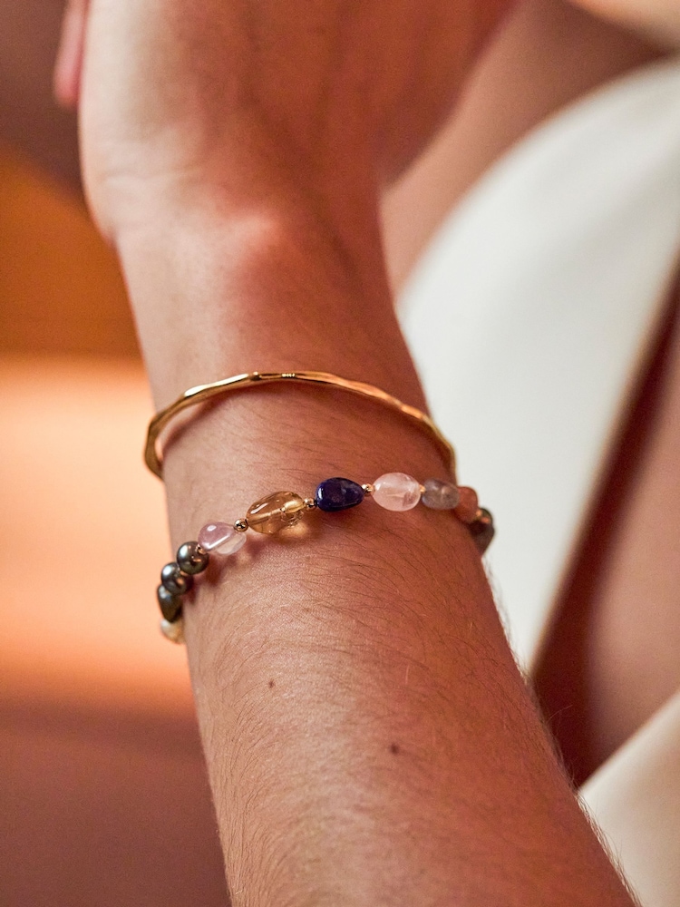 Estella Bartlett Gold Tone Molten Cuff Bracelet - Image 2 of 4