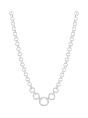 Estella Bartlett Silver Tone Graduated Round Link Chain Necklace - Image 2 of 5