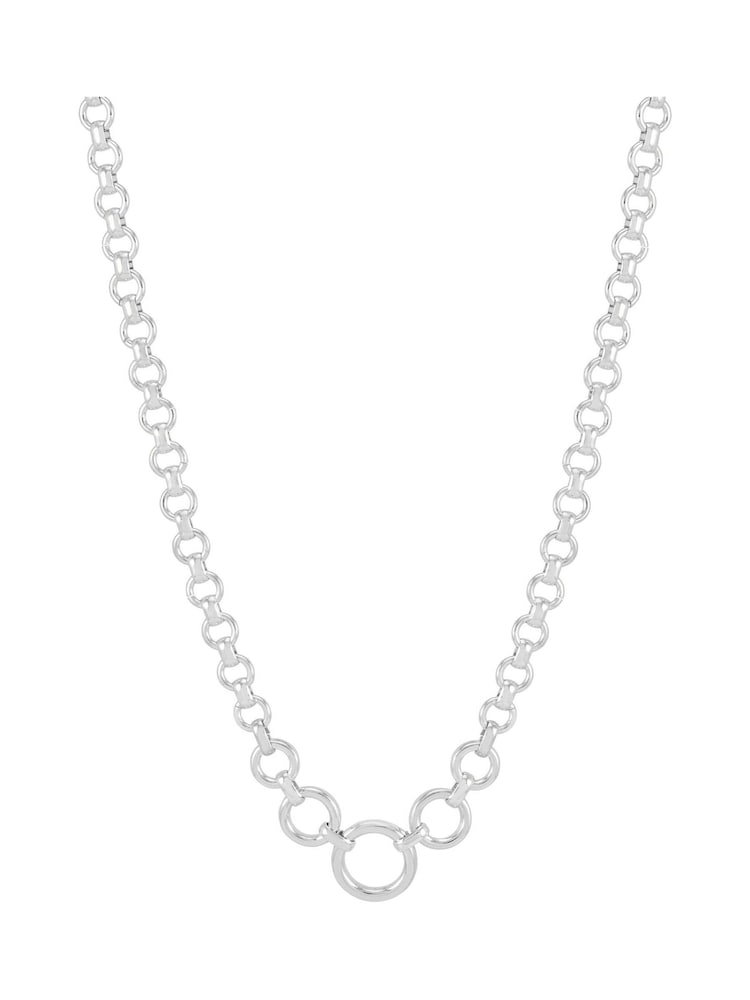 Estella Bartlett Silver Tone Graduated Round Link Chain Necklace - Image 2 of 5