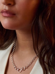 Estella Bartlett Silver Tone Graduated Round Link Chain Necklace - Image 3 of 5