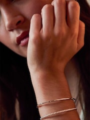 Estella Bartlett Silver Tone Rope Textured Cuff Bracelet - Image 2 of 4