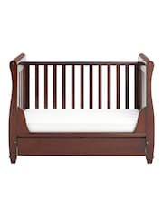Babymore Brown Eva Sleigh Cot Bed Dropside with Drawer - Image 3 of 5