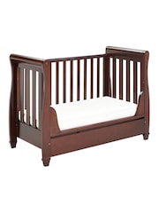 Babymore Brown Eva Sleigh Cot Bed Dropside with Drawer - Image 4 of 5