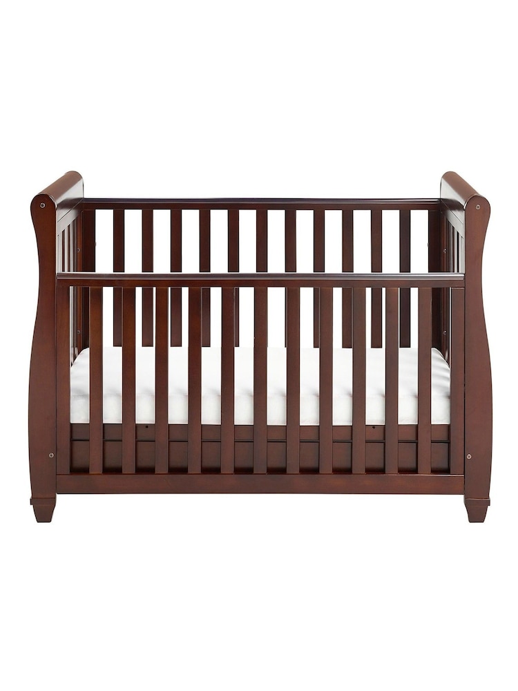 Babymore Brown Eva Sleigh Cot Bed Dropside with Drawer - Image 5 of 5