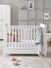 Babymore White Eva Sleigh Cot Bed Dropside with Drawer - Image 2 of 5