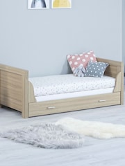 Babymore Oak White Luno Cot Bed With Drawer - Image 3 of 5