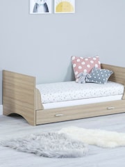 Babymore Oak White Veni Cot Bed With Drawer - Image 3 of 5