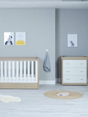 Babymore Oak White 2 Piece Luno Furniture Set with Drawer - Image 2 of 5