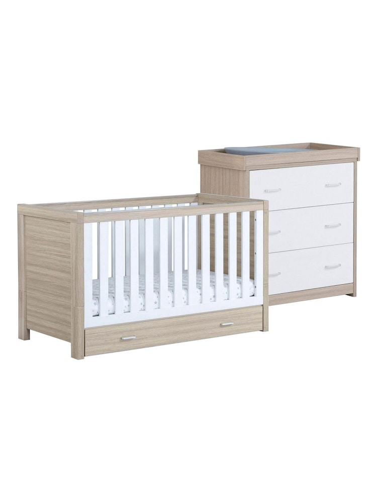 Babymore Oak White 2 Piece Luno Furniture Set with Drawer - Image 5 of 5