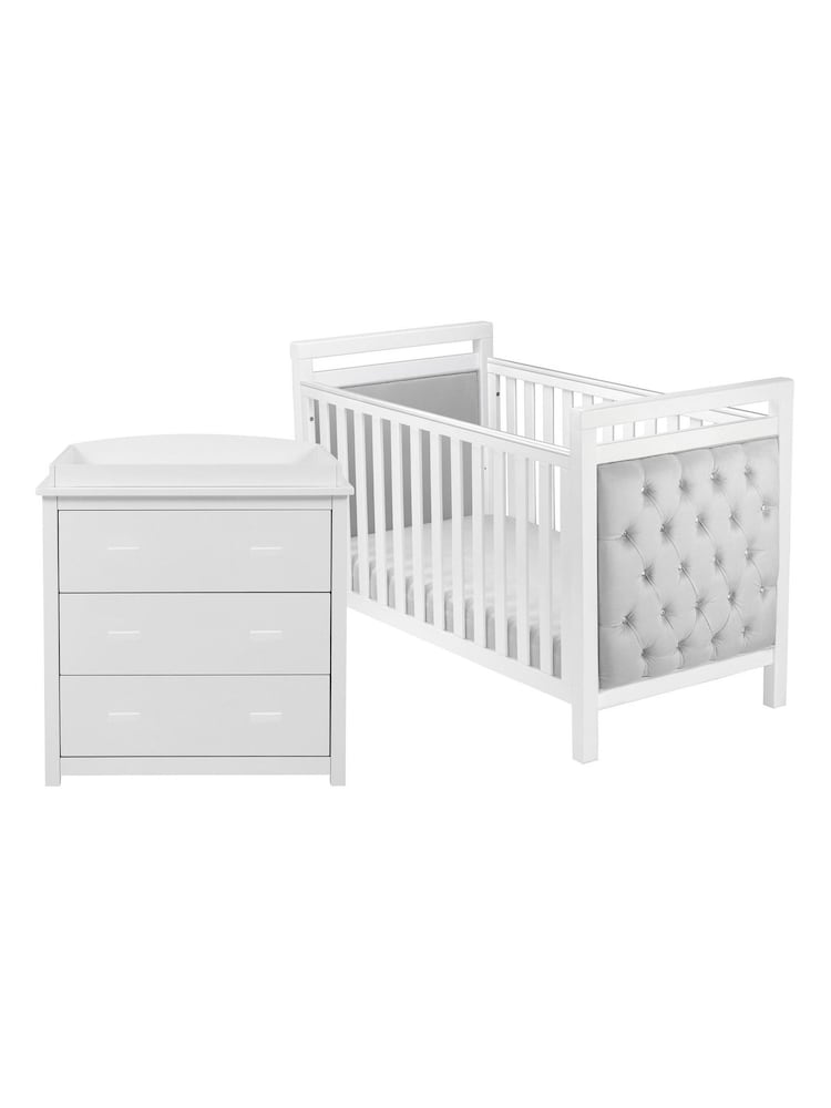 Babymore White Velvet Deluxe 2 Piece Furniture Set - Image 5 of 5