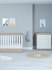 Babymore Oak White 2 Piece Veni Furniture Set with Drawer - Image 2 of 5