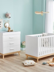 Babymore White Mini Mona Nursery Furniture Set 2 Piece - Image 1 of 5