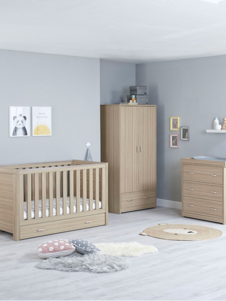 Babymore Brown Luno 3 Piece Furniture Set with Drawer - Image 1 of 6