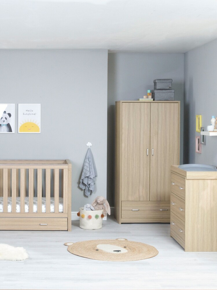 Babymore Brown Luno 3 Piece Furniture Set with Drawer - Image 2 of 6