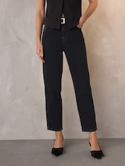 Black Stovepipe Straight Leg Jeans - Image 3 of 9