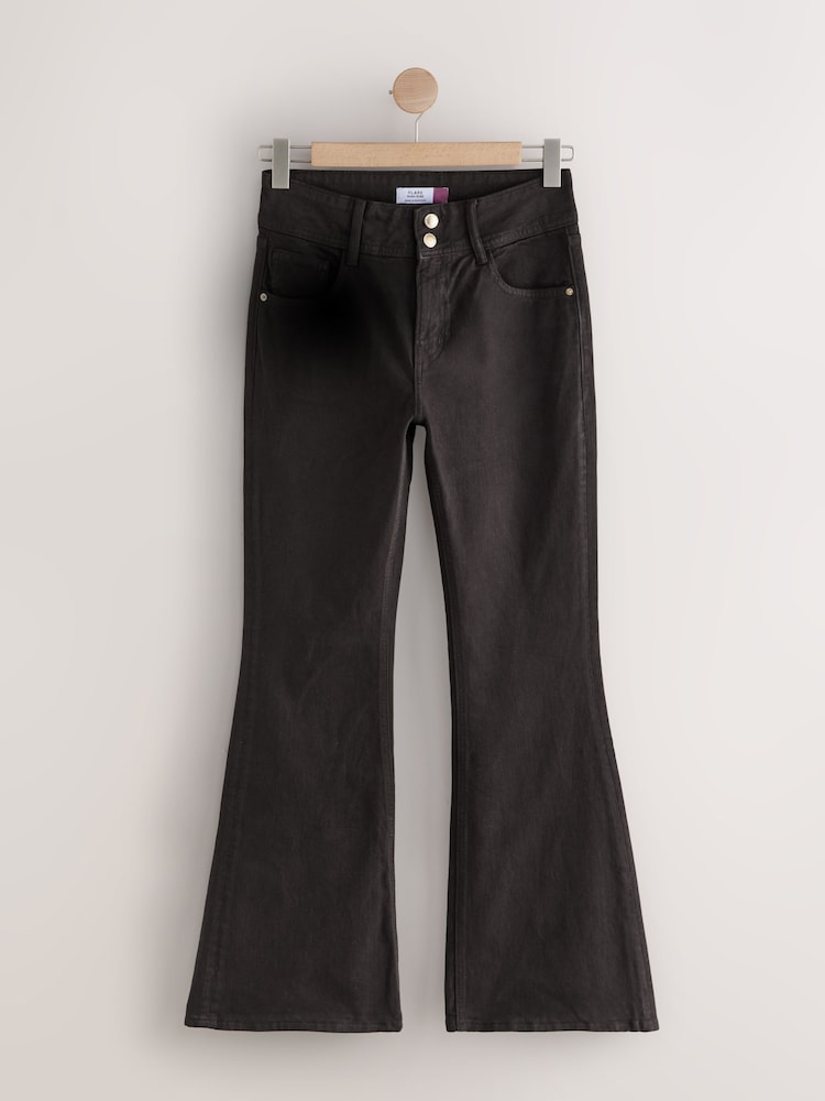 Chocolate Brown High Rise Stretch Flare Jeans - Image 1 of 4 Chocolate Brown High Rise Stretch Flare Jeans - Image 1 of 4