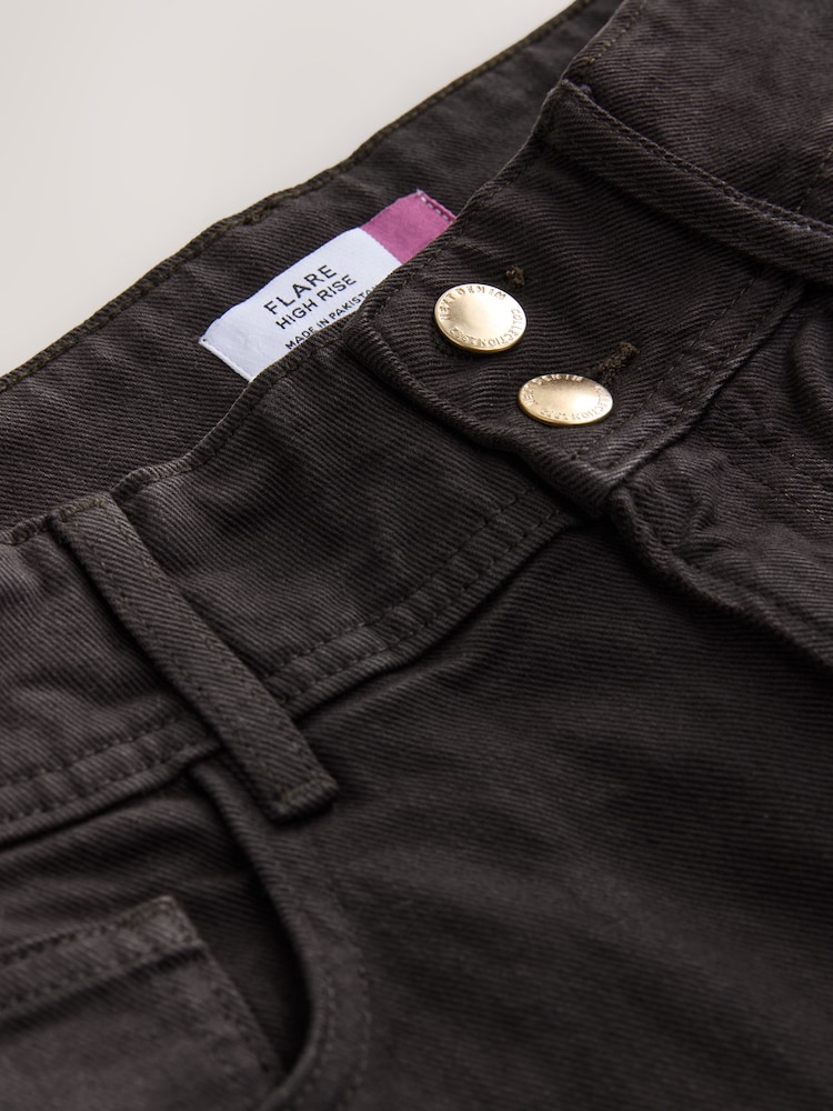Chocolate Brown High Rise Stretch Flare Jeans - Image 2 of 4 Chocolate Brown High Rise Stretch Flare Jeans - Image 2 of 4