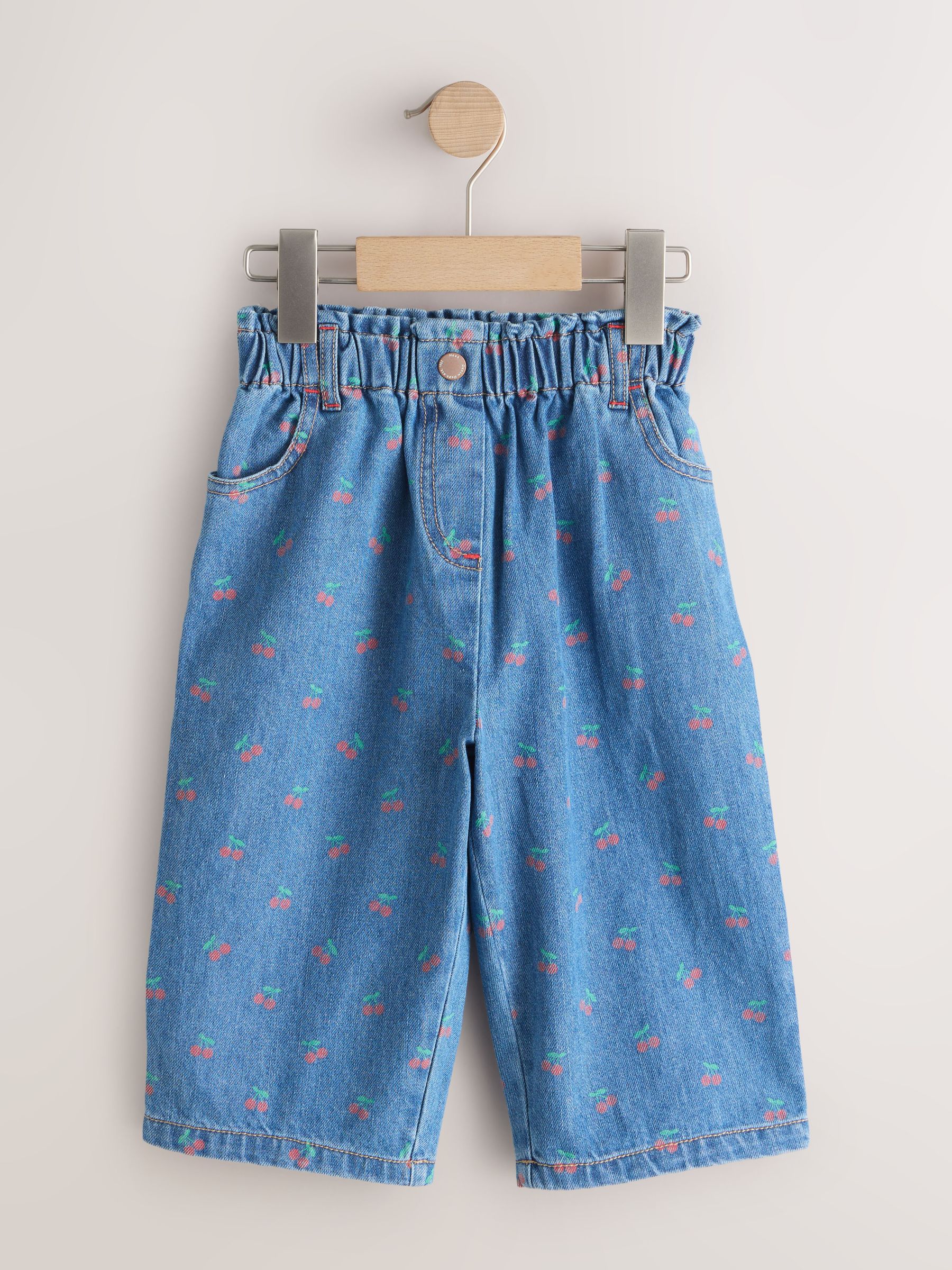 ぺ*ぺ様 「New Jeans へリン着用」GRAPE x YVMIN 水色Sサ Buy Cherry Print Wide Leg Jeans (3mths-7yrs) from Next USA