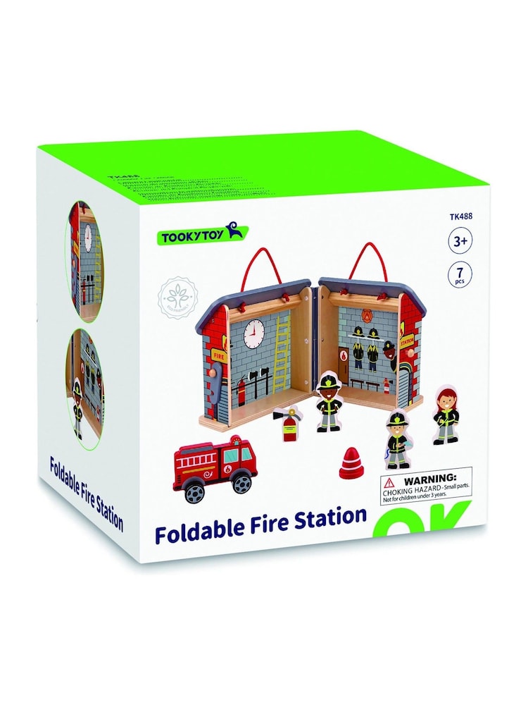 Tooky Toy Wooden Foldable Fire Station - Image 1 of 3