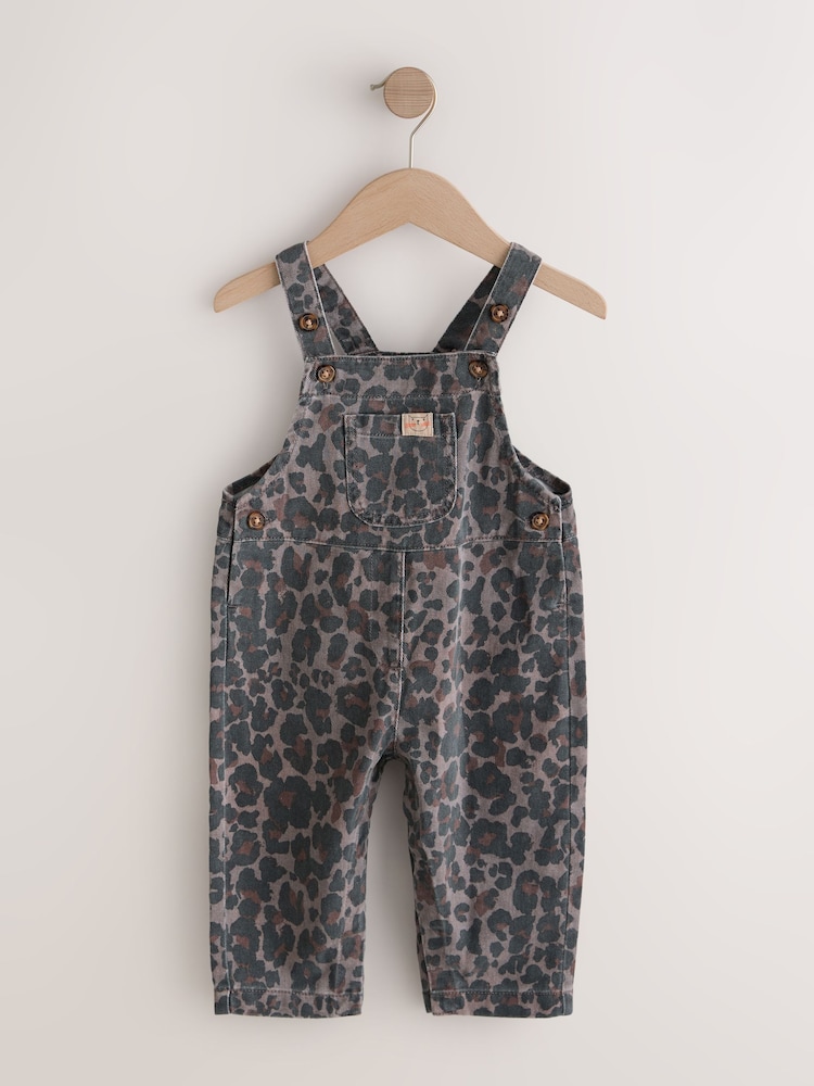 Animal Print Denim Dungarees (3mths-7yrs) - Image 1 of 4