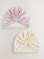 Pink Ditsy Jersey Turban Beanie 2 Pack (3mths-16yrs) - Image 1 of 5