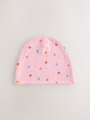 Pink Heart/Green Flower Jersey Beanie 2 Pack (3mths-16yrs) - Image 3 of 5