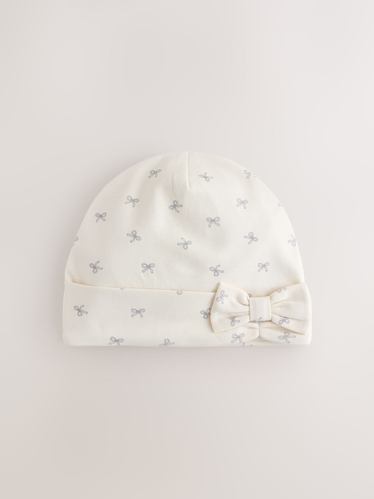 Stone Bow Jersey Beanie 2 Pack (3mths-16yrs) - Image 2 of 5