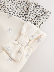 Stone Bow Jersey Beanie 2 Pack (3mths-16yrs) - Image 4 of 5