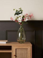 BHS Green Tall Recycled Round Glass Vase - Image 1 of 5