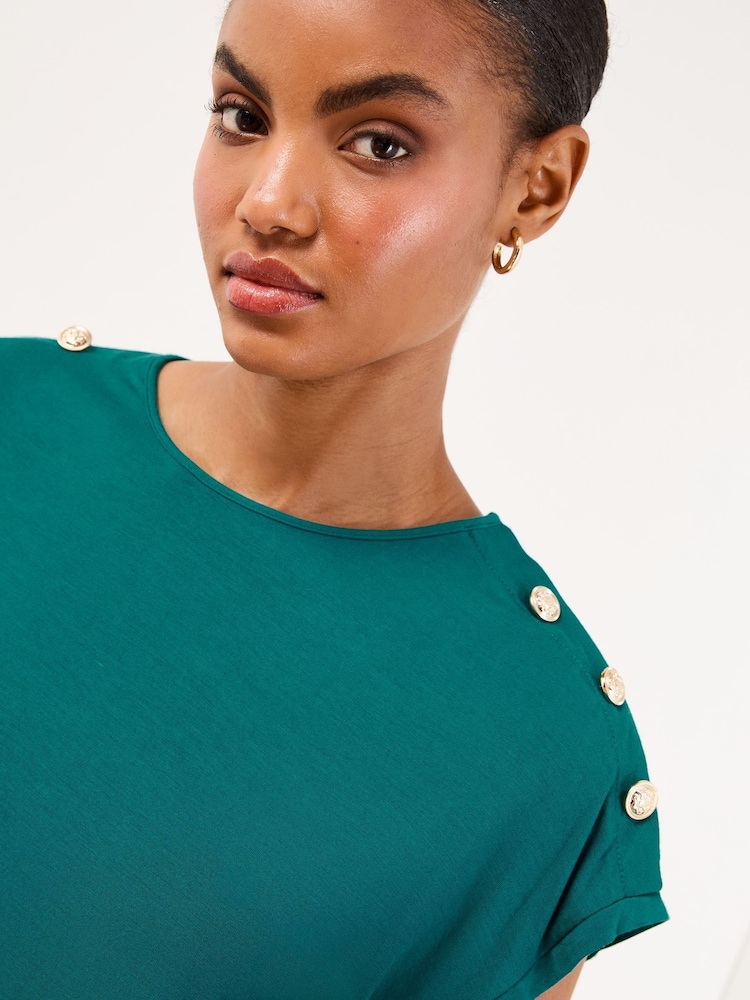 Lipsy Green Round Neck T-Shirt - Image 1 of 4