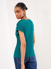 Lipsy Green Round Neck T-Shirt - Image 4 of 4