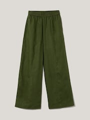 Jigsaw Green 100% Linen Wide Leg Trousers - Image 6 of 6