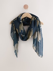 Navy Hamish Print Lightweight Scarf - Image 1 of 3