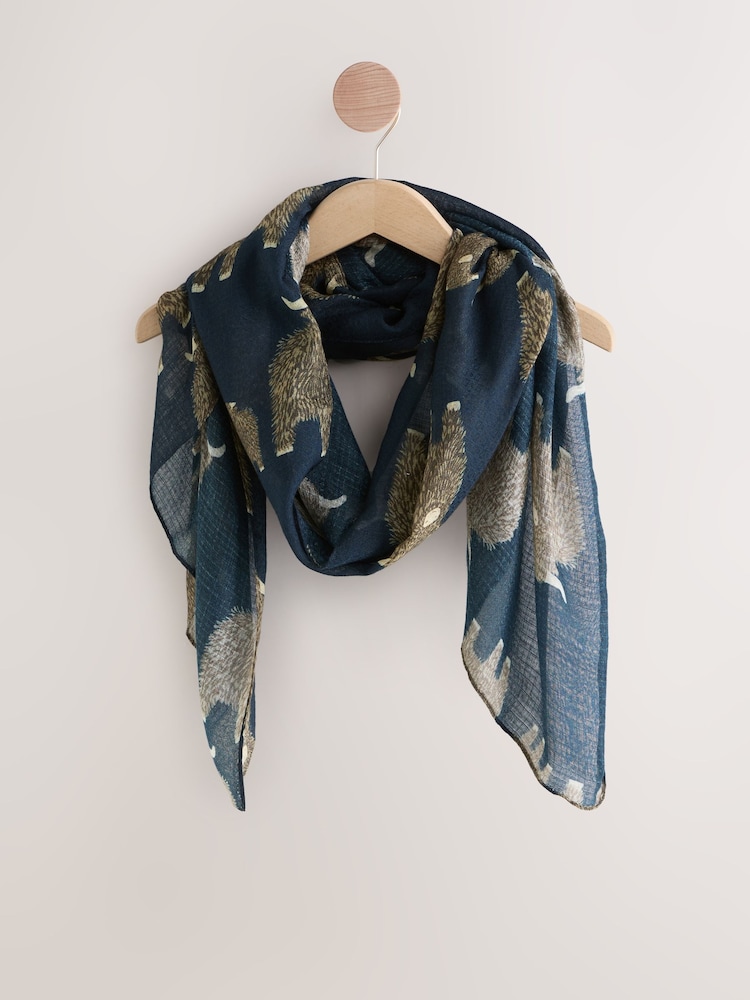 Navy Hamish Print Lightweight Scarf - Image 1 of 3