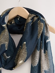 Navy Hamish Print Lightweight Scarf - Image 2 of 3